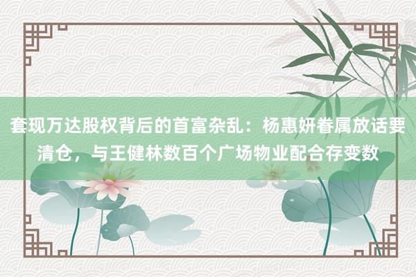 套现万达股权背后的首富杂乱：杨惠妍眷属放话要清仓，与王健林数百个广场物业配合存变数