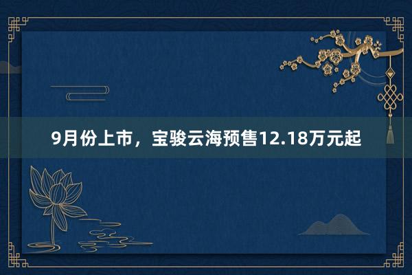 9月份上市，宝骏云海预售12.18万元起