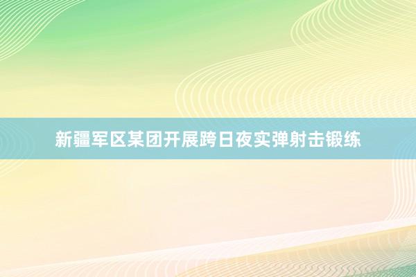 新疆军区某团开展跨日夜实弹射击锻练