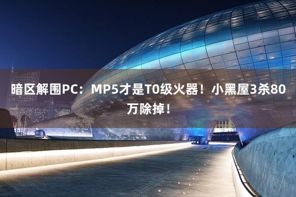 暗区解围PC：MP5才是T0级火器！小黑屋3杀80万除掉！